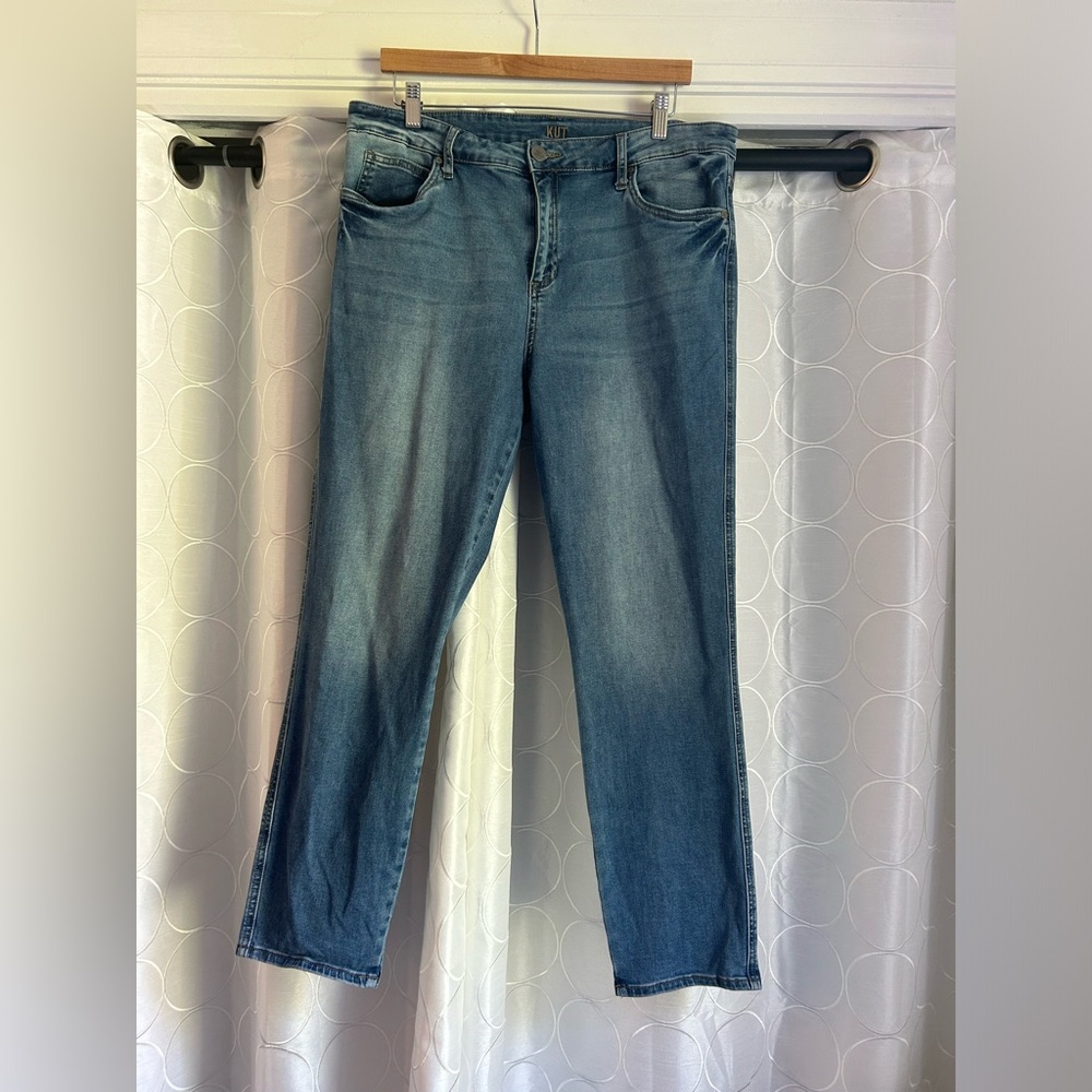 Kut From the Kloth Jeans High Rise Ankle Slim Straight Leg ~ Medium Wash